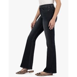 KUT from the Kloth Ana High Rise Fab Ab Flare Jeans Dark Indigo Wash Size 10